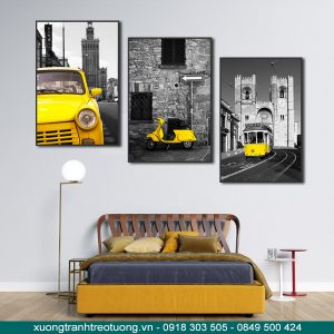 Bộ tranh đen trắng thành phố cổ điển