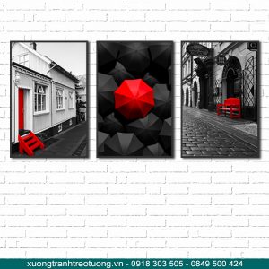 Bộ tranh phong cảnh thành phố đen trắng