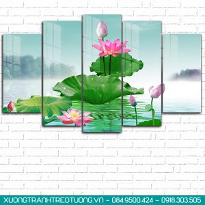 tranh hoa sen treo tường
