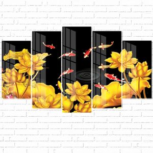 tranh hoa sen ca chep