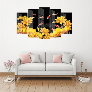 tranh hoa sen ca chep