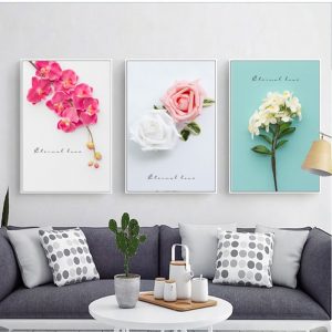 bộ 3 tranh canvas hoa lá