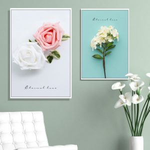 bộ 3 tranh canvas hoa lá