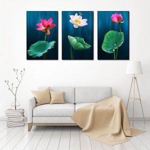 bộ 3 tranh hoa sen