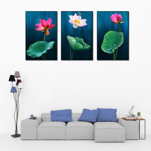bộ 3 tranh hoa sen