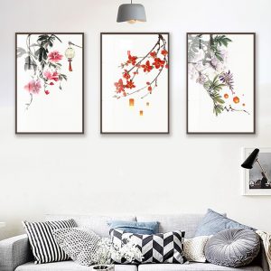 bộ tranh canvas 3 loài hoa