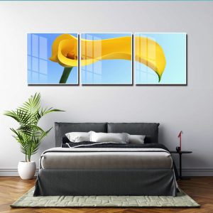 bộ tranh kính hoa loa kèn vàng