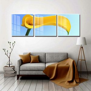 bộ tranh kính hoa loa kèn vàng