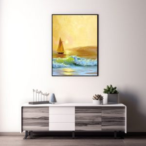 bộ tranh thuyền buồm phong cách sơn dầu