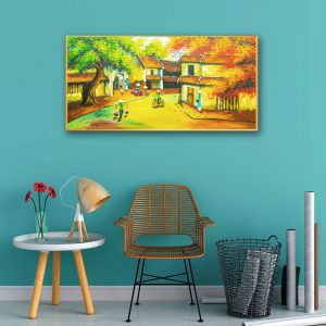 tranh canvas sơn dầu làng quê việt nam