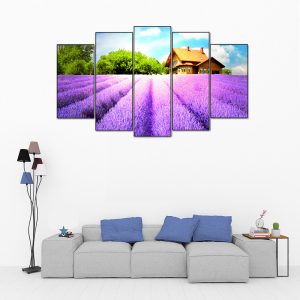 tranh canvas cánh đồng hoa tím