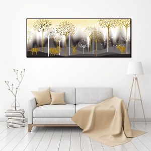 tranh canvas hươu vàng bắc âu