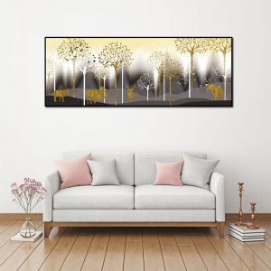 tranh canvas hươu vàng bắc âu