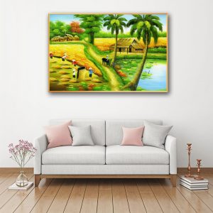 Tranh canvas làng quê việt nam