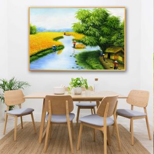 tranh sơn dầu làng quê việt nam