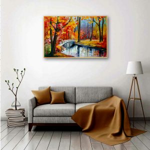 tranh canvas rừng phong lá đỏ