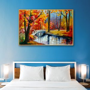 tranh canvas rừng phong lá đỏ