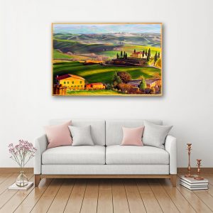 tranh canvas làng quê châu châu