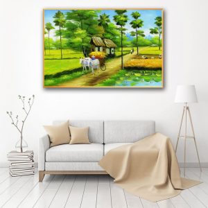 tranh canvas phong cảnh làng quê