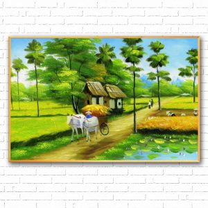 tranh canvas phong cảnh làng quê