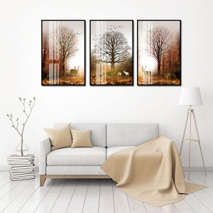 tranh kính 3d cảnh rừng cây bắc âu