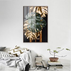 tranh kính 3d cây lá nhiệt đới