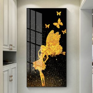 tranh kính 3d cô gái trừu tượng