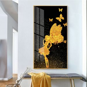 tranh kính 3d cô gái trừu tượng