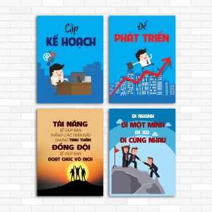 set 4 tranh văn phòng