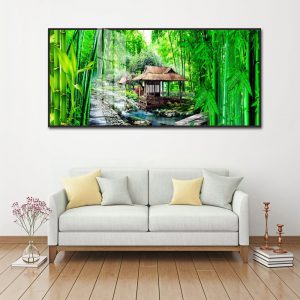 tranh rừng cây tre