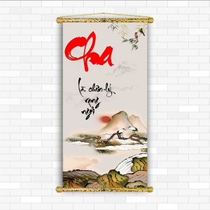 tranh thư pháp gia đình cha mẹ