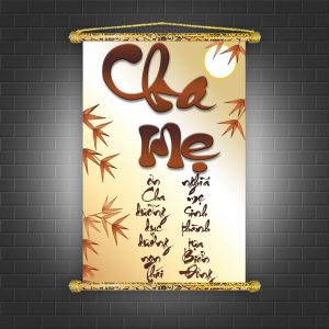 tranh canvas thư pháp mẹ cha