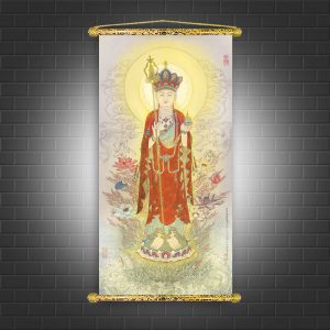 tranh địa tạng vương bồ tát nẹp sáo gỗ