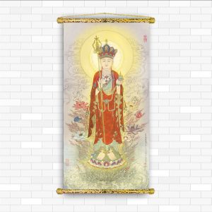 tranh địa tạng vương bồ tát nẹp sáo gỗ