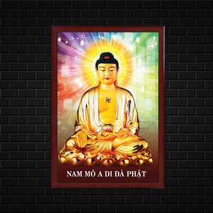 tranh điện phật a di đà cầu vồng