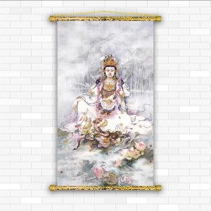 tranh canvas nẹp sáo gỗ quan thế âm bồ tát Q2117