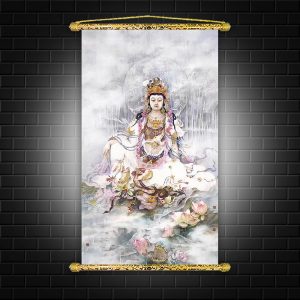 tranh canvas nẹp sáo gỗ quan thế âm bồ tát Q2117
