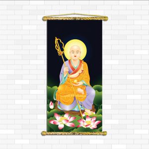 tranh canvas nẹp gỗ địa tạng vương bồ tát