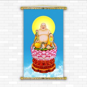 tranh canvas nẹp gõ đức phật di lặc dl05