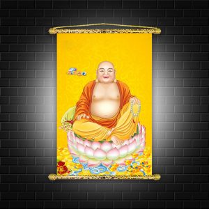 tranh canvas nẹp gõ đức phật di lặc dl06