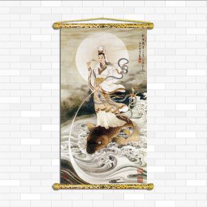 tranh canvas nẹp sáo gỗ quan thế âm bồ tát Q2084
