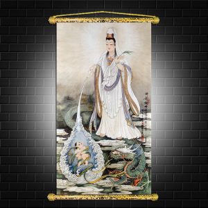 tranh canvas nẹp sáo gỗ quan thế âm bồ tát Q2089