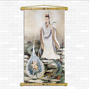 tranh canvas nẹp sáo gỗ quan thế âm bồ tát Q2089