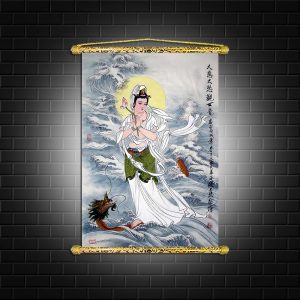 tranh canvas nẹp sáo gỗ quan thế âm bồ tát Q2096