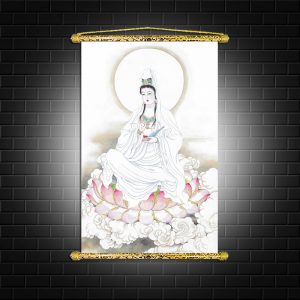 tranh canvas nẹp sáo gỗ quan thế âm bồ tát Q2097
