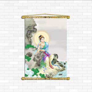 tranh canvas nẹp sáo gỗ quan thế âm bồ tát Q2098