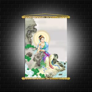 tranh canvas nẹp sáo gỗ quan thế âm bồ tát Q2098
