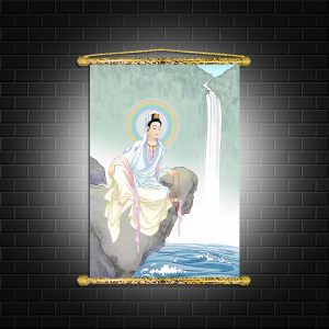 tranh canvas nẹp sáo gỗ quan thế âm bồ tát Q2099