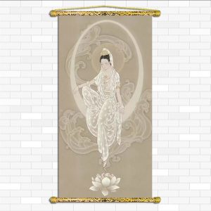 tranh canvas nẹp sáo gỗ quan thế âm bồ tát Q2102