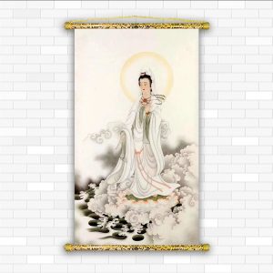 tranh canvas nẹp sáo gỗ quan thế âm bồ tát Q2104